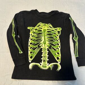 Black and Green Skeleton Kids Shirt